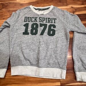 Victoria’s Secret Pink Spirit Gray Crewneck Sweatshirt Oregon Ducks S